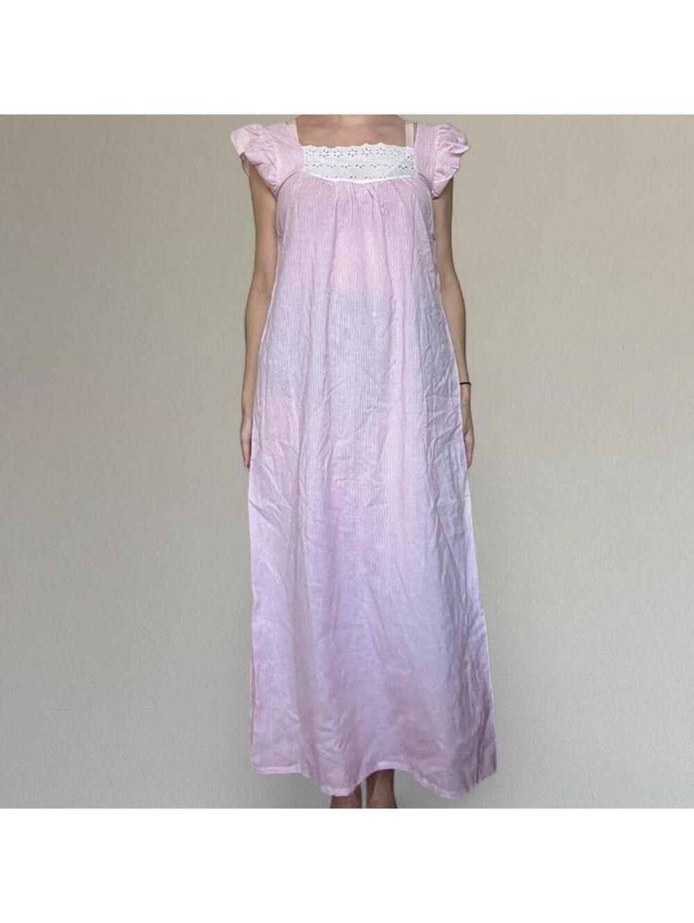 Vintage pinstripe maxi nightgown. - Picture 6 of 6